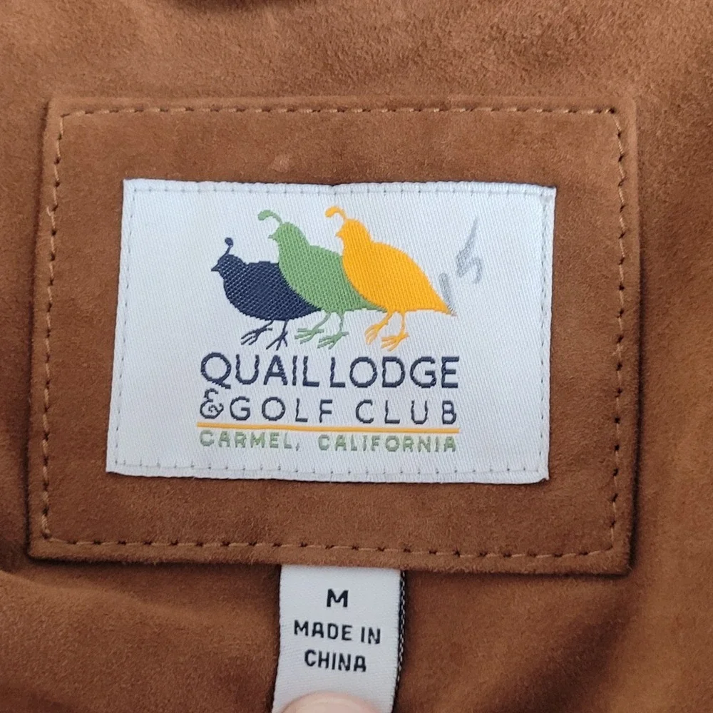 The Quail Motorsports Gathering Leather Shirt Mens M Carmel Calif Shacket Golf - Picture 9 of 16